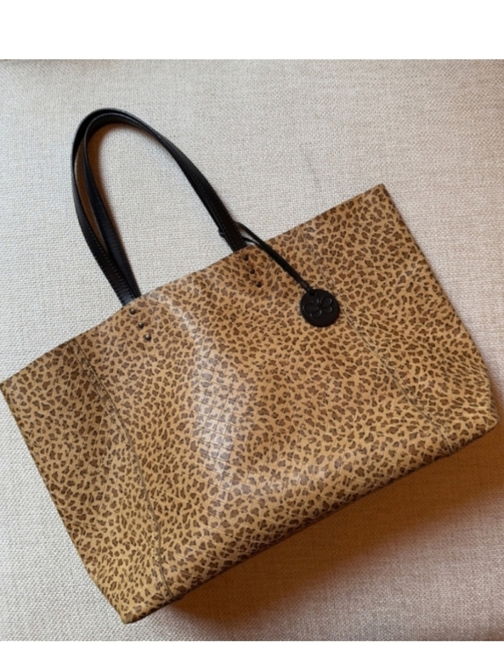 Sale🐆Bottega Veneta Mirage Intrecciato Leopard Leather Tote. - Picture 9 of 10